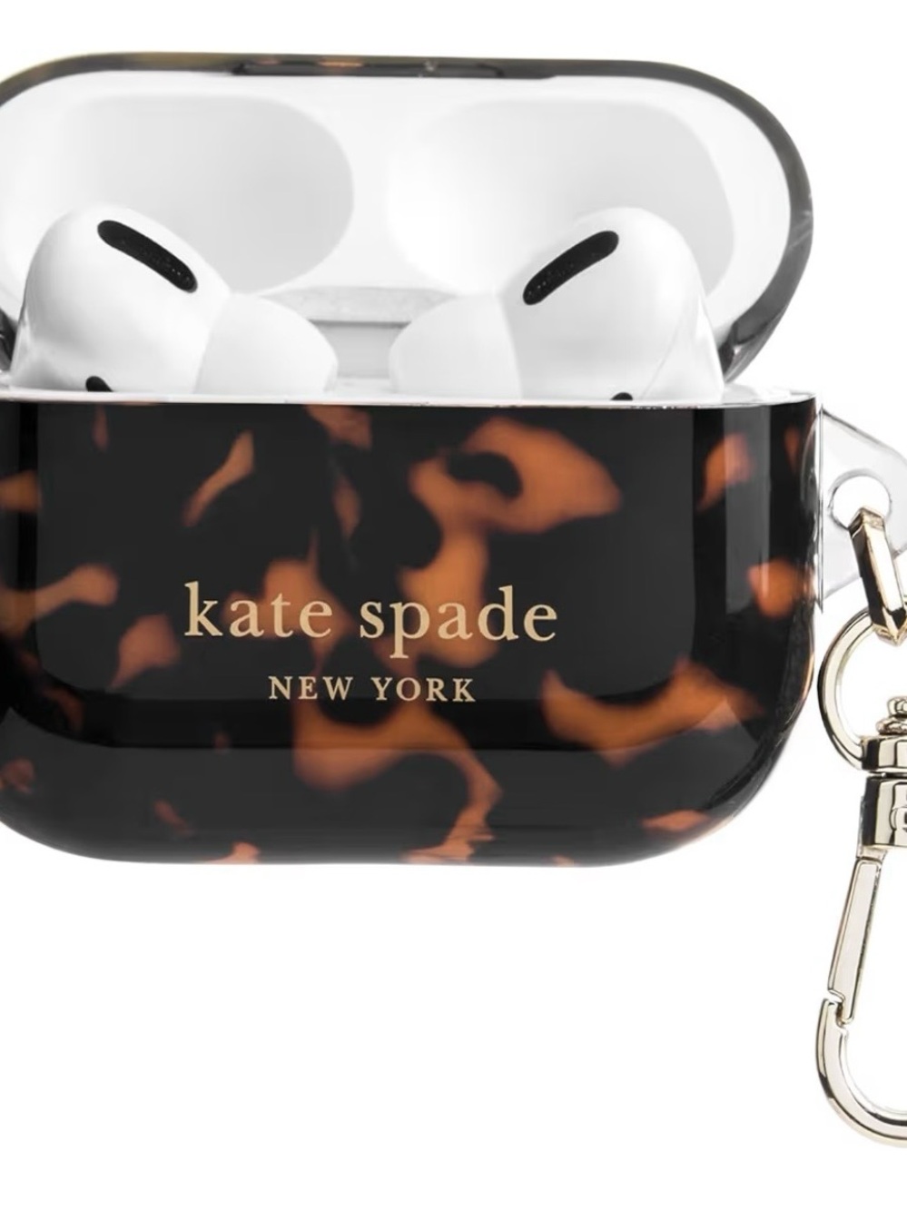 kate spade Tortoiseshell Pattern AirPod Pro Case (1st and 2nd G)with Gold Accent